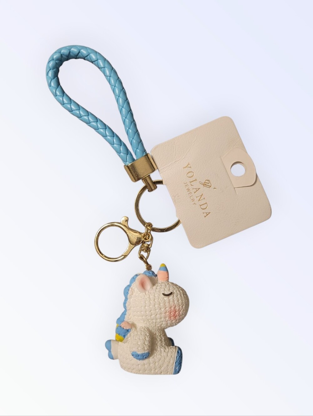 Blue Unicorn Keychain Wristlet